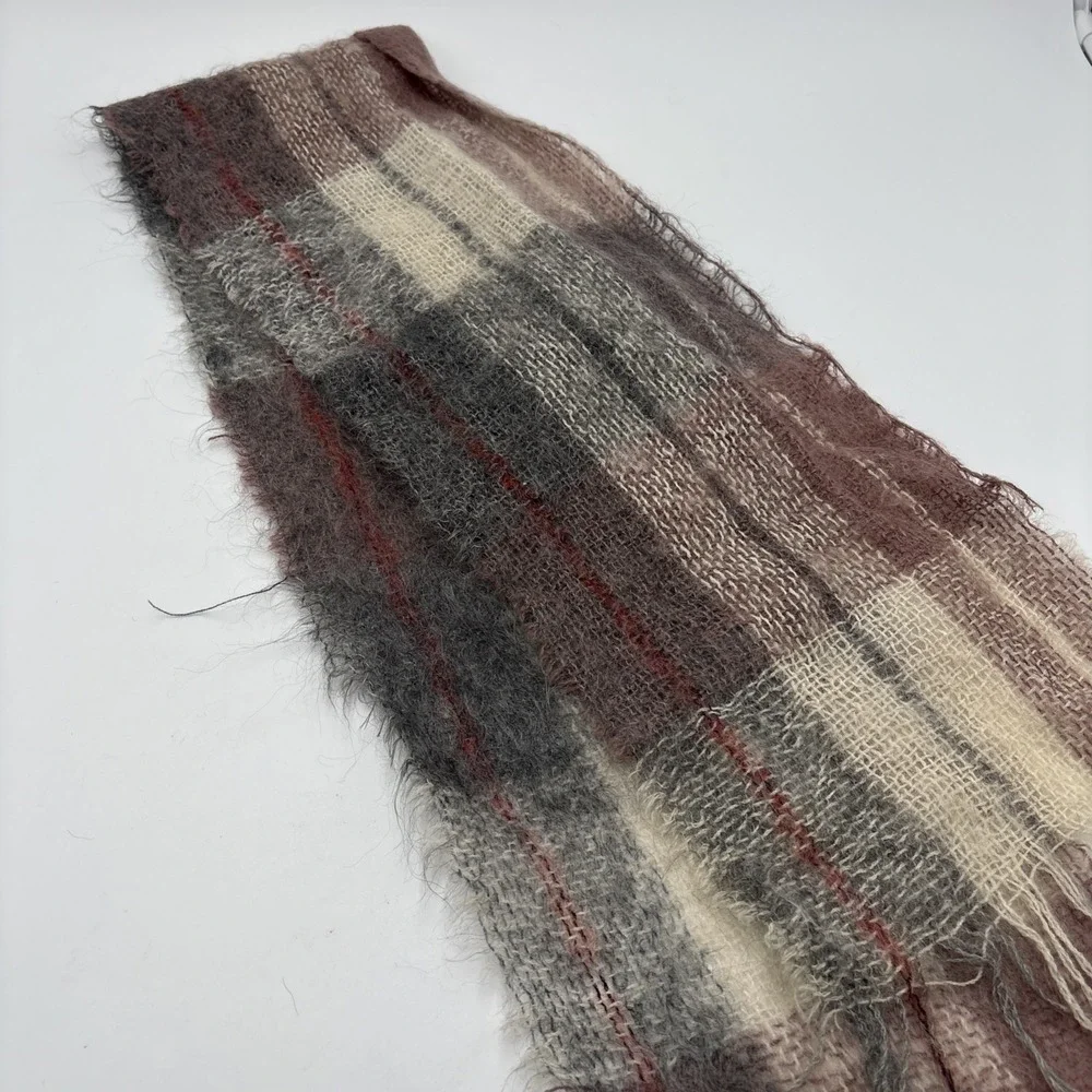 Avoca Hand weavers Scarf 70% Mohair 30% Wool Ireland Brown Dry Clean Only Preown